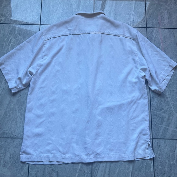 Tommy Bahama Men's Ivory 100%Silk Short Sleeve Button Up Texture Shirt Sz XL - Picture 2 of 7